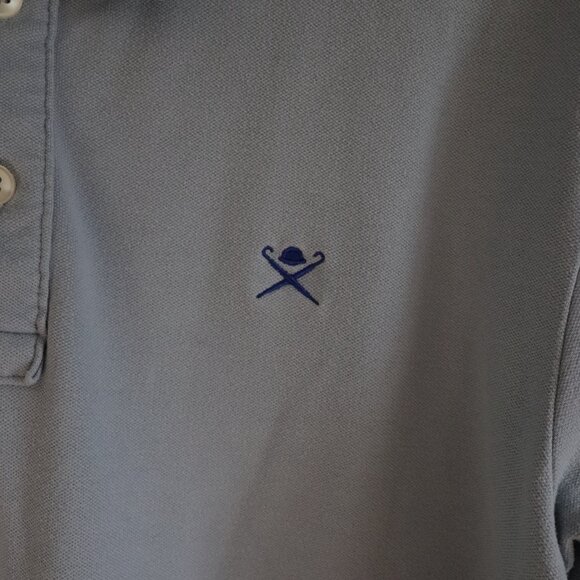 Hackett London Polo Embroidered-Logo XL Blue Slim Fit Cotton Pullover T-Shirt - Picture 6 of 10